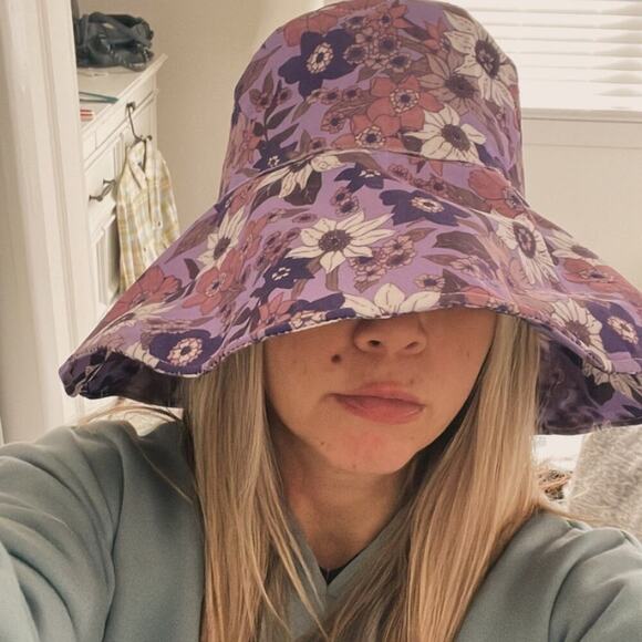 Floral Purple Women's Sun Hat - Picture 4 of 6